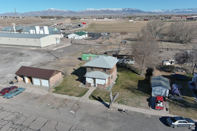 drone / aerial view with a mountain view