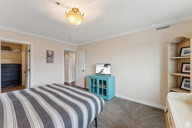 7035 N 2200 W Unit 3W, Park City, UT 84098 - carpeted bedroom featuring visible vents, baseboards, and crown molding