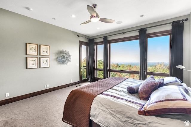 4127 E Mathews Way S, Salt Lake City, UT 84124 - bedroom featuring carpet floors, access to exterior, baseboards, and multiple windows