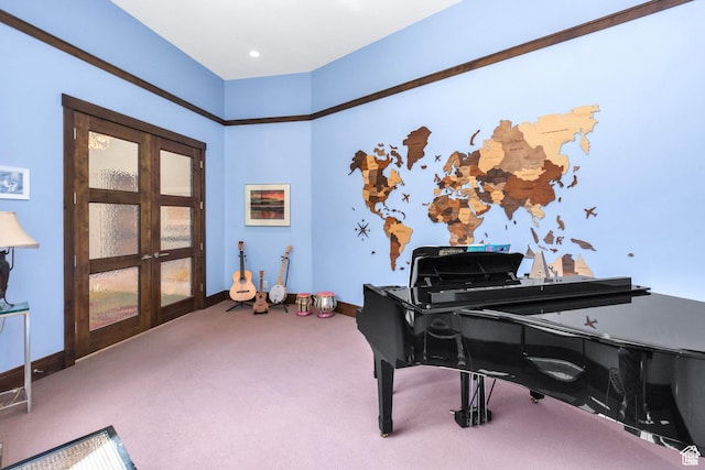 4127 E Mathews Way S, Salt Lake City, UT 84124 - sitting room with carpet floors, french doors, and baseboards