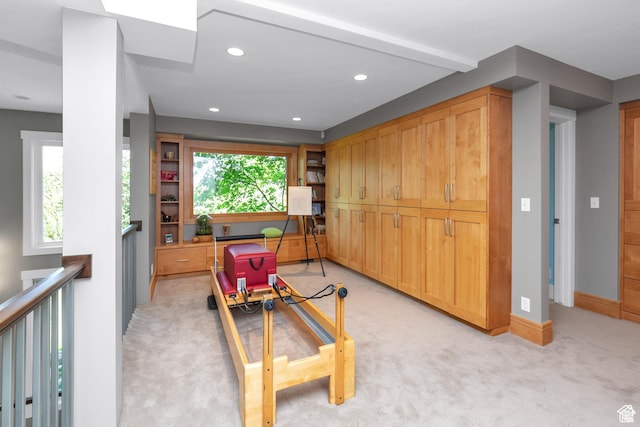 4127 E Mathews Way S, Salt Lake City, UT 84124 - office area featuring light carpet, baseboards, and recessed lighting