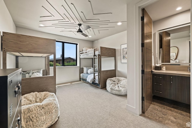 11503 N Soaring Hawk Ln, Hideout, UT 84036 - bedroom featuring carpet floors, ensuite bathroom, and recessed lighting