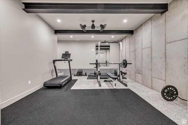 11503 N Soaring Hawk Ln, Hideout, UT 84036 - exercise area featuring recessed lighting and baseboards