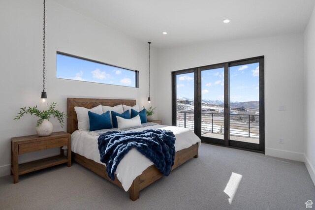 6421 E Evening Star Dr, Kamas, UT 84036 - carpeted bedroom with recessed lighting, baseboards, and access to outside