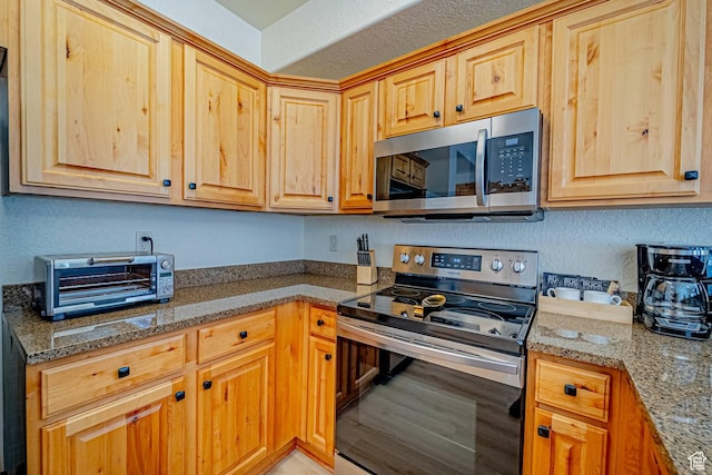 2669 Canyons Resort Dr Unit 314, Park City, UT 84098 - kitchen featuring stone countertops, stainless steel appliances, and a toaster