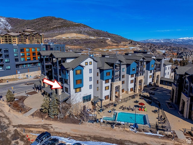2669 Canyons Resort Dr Unit 314, Park City, UT 84098 - drone / aerial view with a mountain view and a residential view