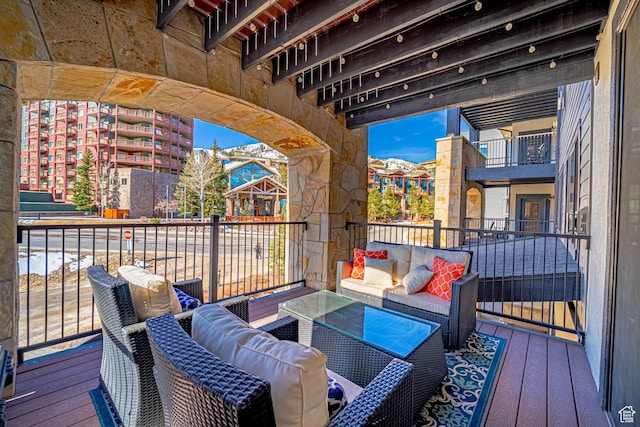 2669 Canyons Resort Dr Unit 314, Park City, UT 84098 - wooden deck with outdoor lounge area