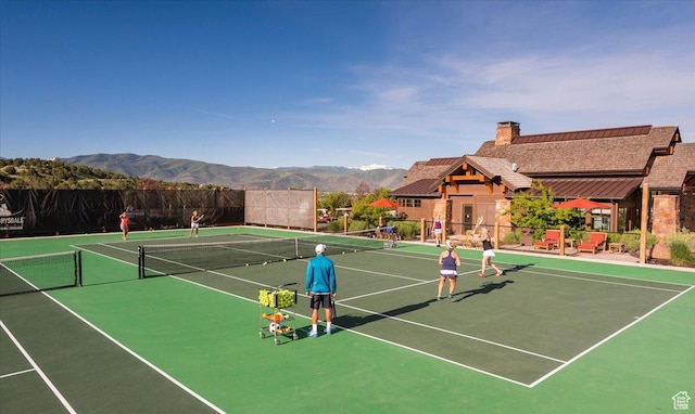 1878 E Chimney Rock Rd S Unit 536, Heber City, UT 84032 - view of tennis court with community basketball court and a mountain view