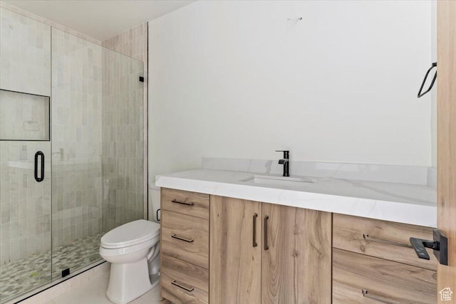 1878 E Chimney Rock Rd S Unit 536, Heber City, UT 84032 - bathroom featuring vanity, a stall shower, and toilet