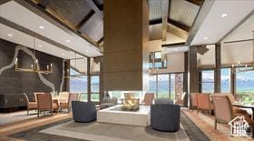 1878 E Chimney Rock Rd S Unit 536, Heber City, UT 84032 - community lobby with a high ceiling, recessed lighting, and beam ceiling