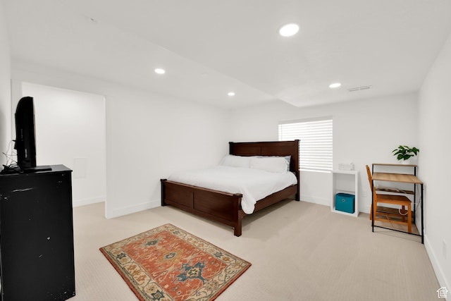 2998 E 80 S, Spanish Fork, UT 84660 - bedroom featuring visible vents, light carpet, baseboards, and recessed lighting