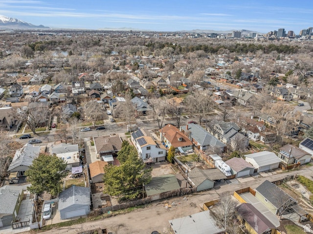 drone / aerial view with a residential view