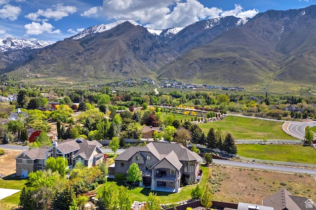 aerial view of a mountainous background