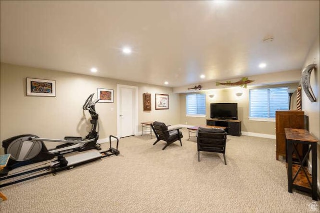 1689 E Kierstin Pl, Salt Lake City, UT 84108 - workout area featuring recessed lighting, baseboards, and light carpet