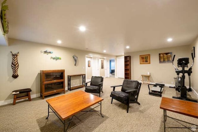 1689 E Kierstin Pl, Salt Lake City, UT 84108 - carpeted living room featuring recessed lighting and baseboards