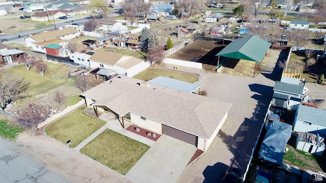 drone / aerial view with a residential view