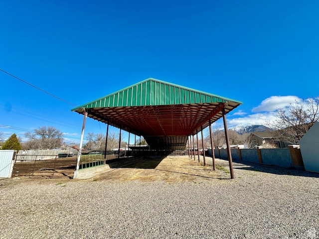 exterior space featuring a detached carport