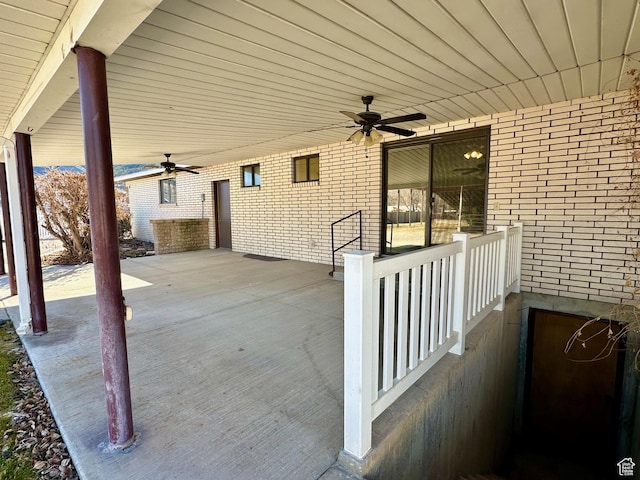view of patio with ceiling fan