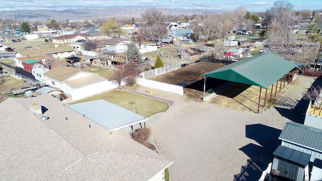 bird's eye view with a mountain view and a residential view