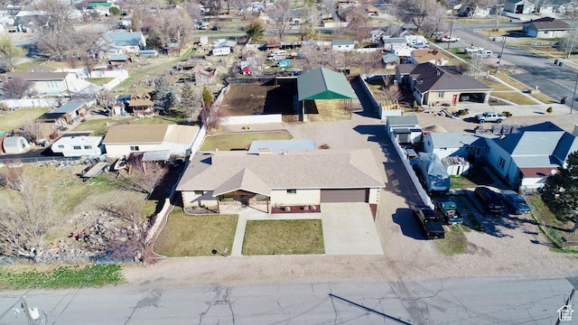 drone / aerial view with a residential view