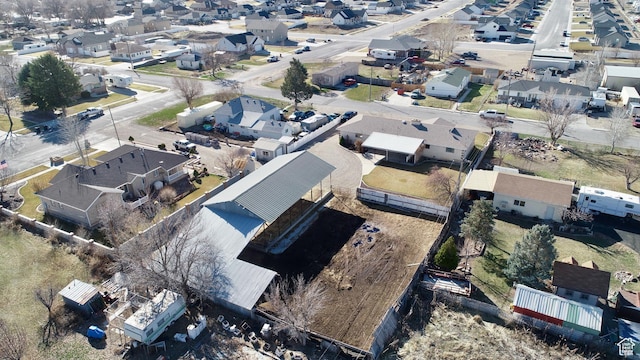 aerial view with a residential view