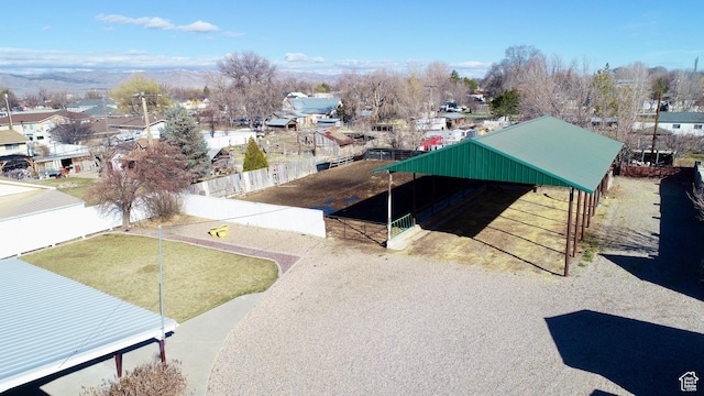 aerial view with a residential view