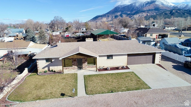 bird's eye view with a mountain view and a residential view