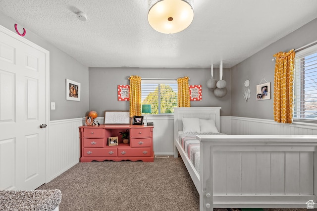 1065 E 900 S, Pleasant Grove, UT 84062 - bedroom with carpet flooring, a textured ceiling, multiple windows, and wainscoting