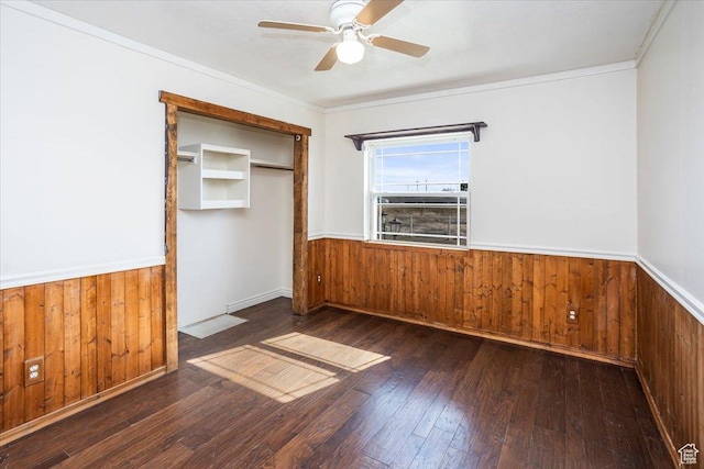 3356 W 1200 S, Ogden, UT 84404 - unfurnished bedroom with wainscoting, wood-type flooring, and wooden walls