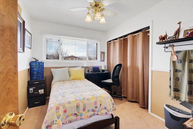 1564 N 1600 E, Logan, UT 84341 - bedroom with a ceiling fan and light colored carpet