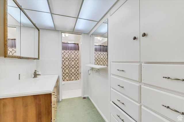 1564 N 1600 E, Logan, UT 84341 - full bath featuring shower / bathtub combination with curtain, baseboards, and vanity