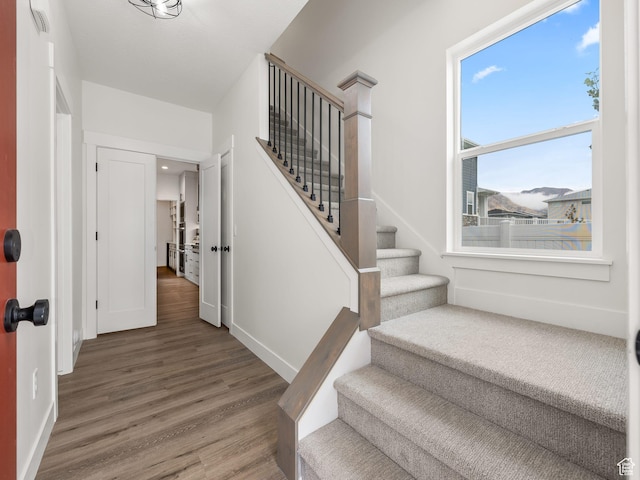 804 W 900 S, Springville, UT 84663 - staircase with baseboards and wood finished floors