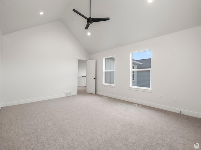 804 W 900 S, Springville, UT 84663 - spare room featuring light carpet, visible vents, baseboards, and a ceiling fan