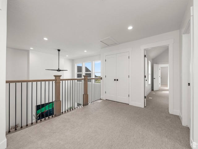804 W 900 S, Springville, UT 84663 - hall featuring attic access, recessed lighting, baseboards, and carpet floors