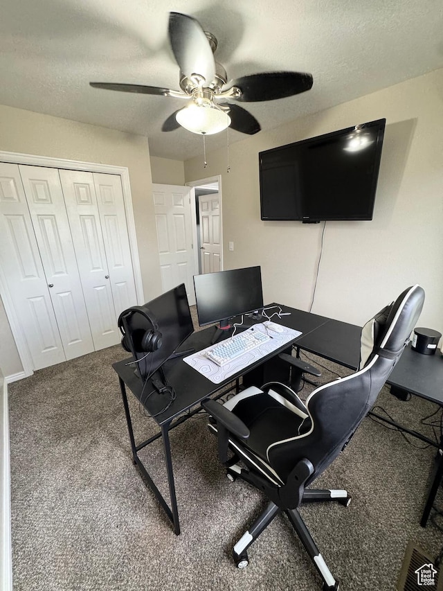 840 E 170 N, Heber City, UT 84032 - carpeted office space with ceiling fan and a textured ceiling