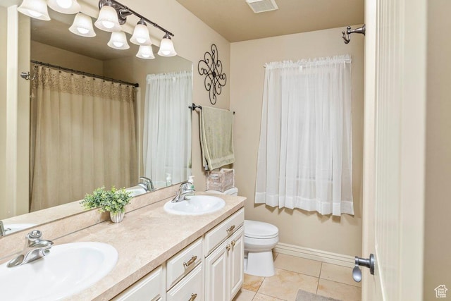 955 W 720 N, Tremonton, UT 84337 - full bath with double vanity, tile patterned floors, toilet, and a sink