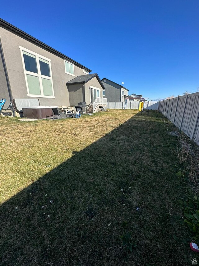 view of yard with fence