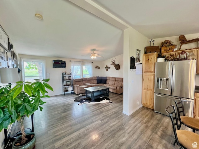 1568 N 750 E, Vernal, UT 84078 - living area featuring plenty of natural light, light wood-type flooring, and a ceiling fan
