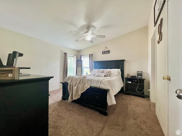 1568 N 750 E, Vernal, UT 84078 - bedroom featuring vaulted ceiling, a ceiling fan, and carpet floors