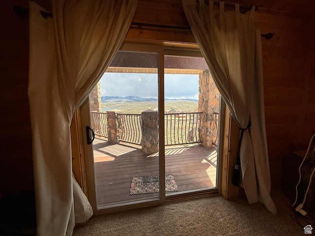 8043 E Badger Dr N, Heber City, UT 84032 - doorway to outside featuring carpet