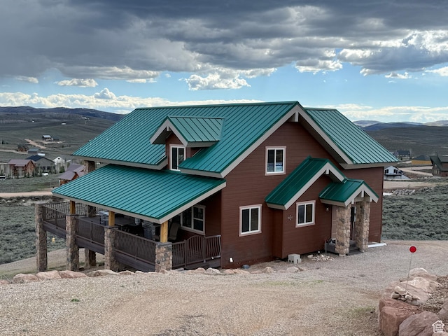 8043 E Badger Dr N, Heber City, UT 84032 - view of front of property with a standing seam roof, metal roof, and a mountain view
