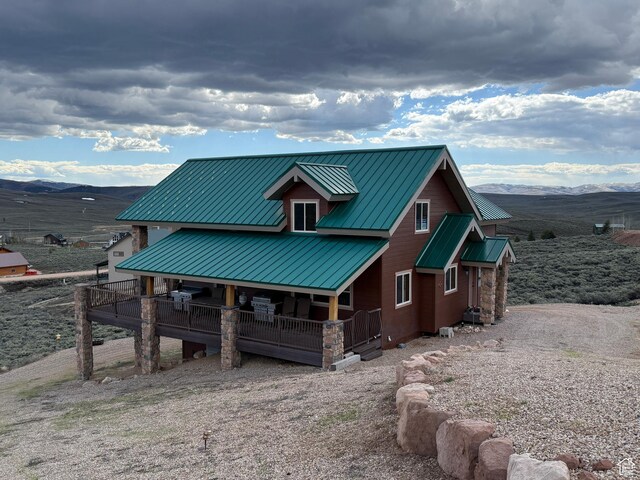 8043 E Badger Dr N, Heber City, UT 84032 - back of property featuring a mountain view and metal roof
