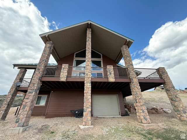 8043 E Badger Dr N, Heber City, UT 84032 - rear view of property with a garage and a deck