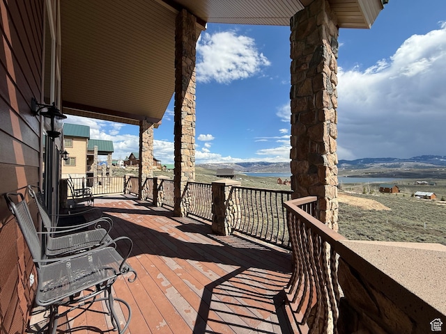 8043 E Badger Dr N, Heber City, UT 84032 - wooden terrace featuring a mountain view