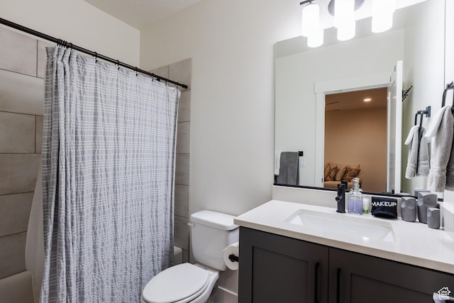 560 N Ventura Ln, Washington, UT 84780 - full bath featuring vanity, toilet, and shower / bathtub combination with curtain