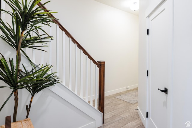 560 N Ventura Ln, Washington, UT 84780 - staircase with baseboards and wood finished floors