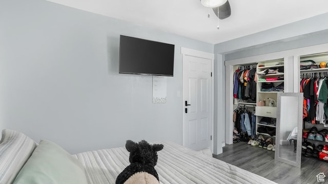 5460 S 4360 W, Kearns, UT 84118 - bedroom with ceiling fan and wood finished floors