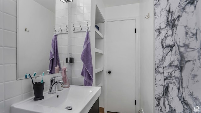5460 S 4360 W, Kearns, UT 84118 - bathroom with vanity and tile walls
