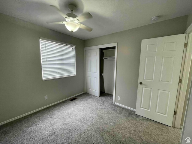 1217 E 3025 N, Layton, UT 84040 - unfurnished bedroom with a closet, carpet flooring, a ceiling fan, and baseboards