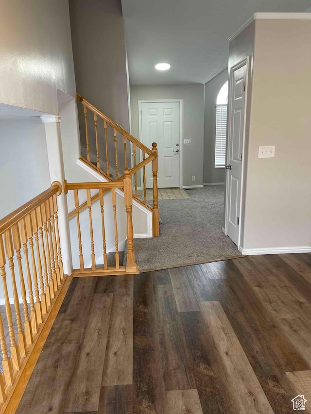 1217 E 3025 N, Layton, UT 84040 - stairs with recessed lighting, baseboards, and wood finished floors